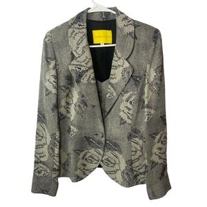 FLORES & FLORES Floral Brocade Blazer Jacket & Camisole Top Set Size 10